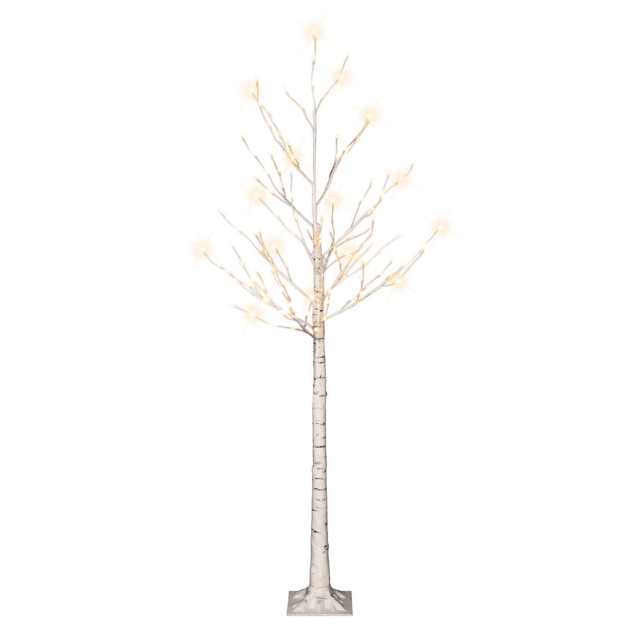 6ft. Pre-Lit White Artificial Twig Christmas Tree, White Lights, 2ct.
